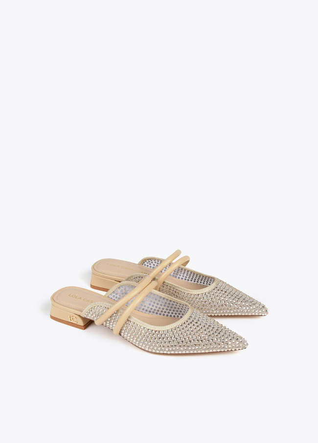Zapato destalonado en "mesh" con brillantes