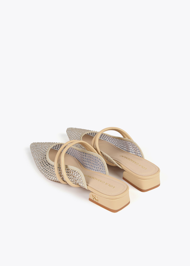 Zapato destalonado en "mesh" con brillantes