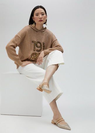 Zapato destalonado en "mesh" con brillantes