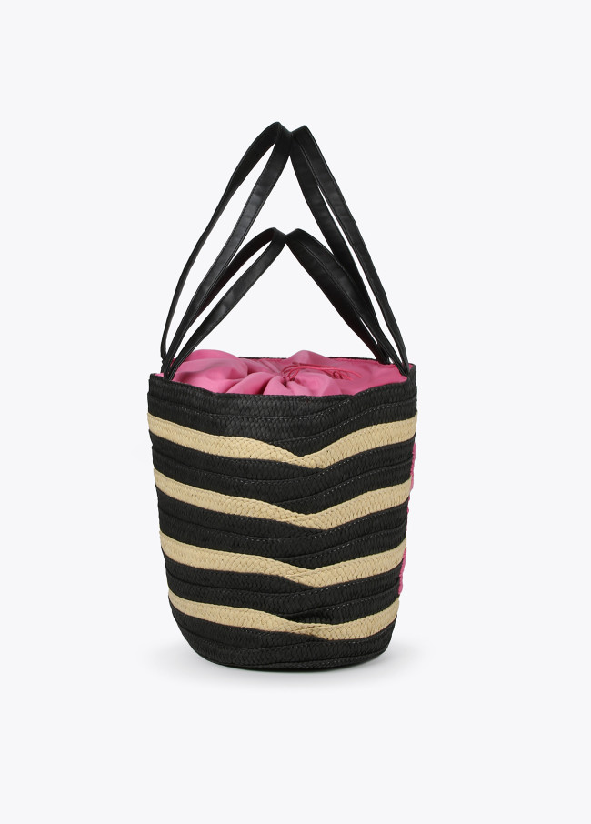 Sac cabas rayé « Call me Lola »