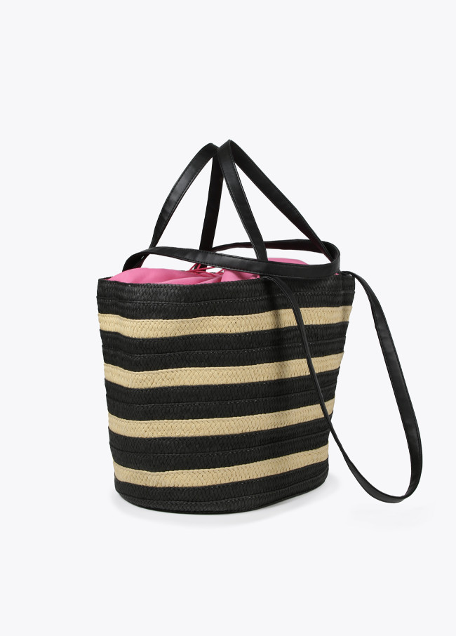 “Call me Lola” striped tote bag