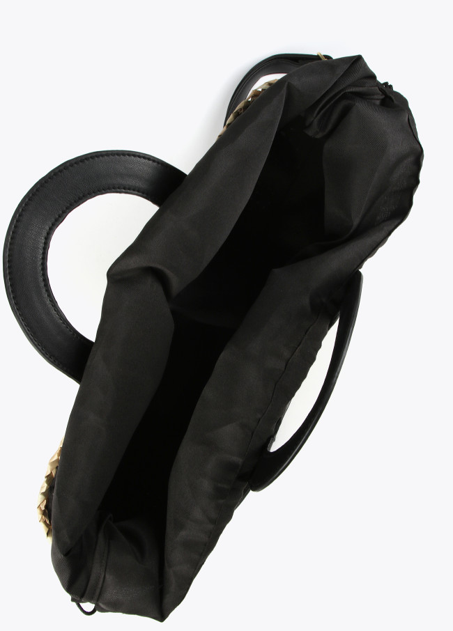 Borsa a cesta piccola con borchie