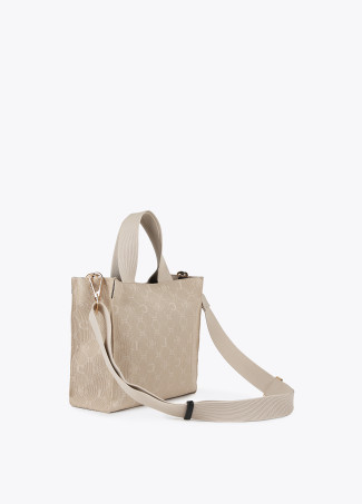 Mini-Shopper aus Monogramm-Stoff.