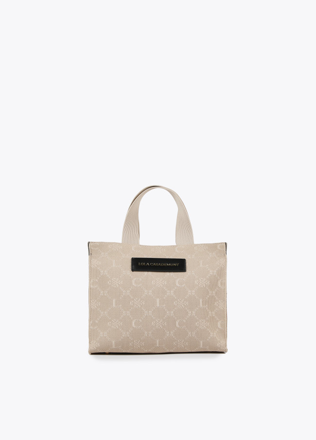 Mini borsa shopper in tessuto a monogrammi