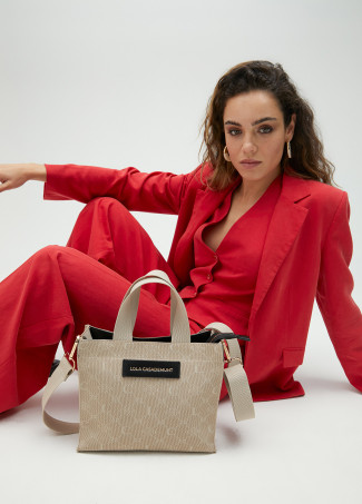 Mini borsa shopper in tessuto a monogrammi