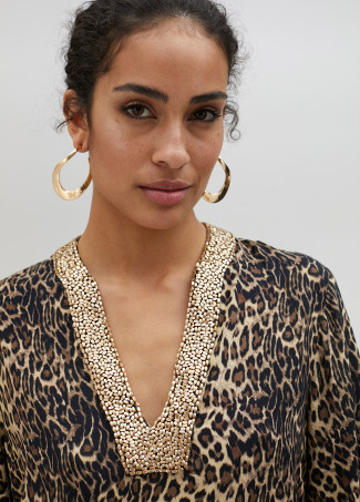 Kurta vestito corto stampa animalier