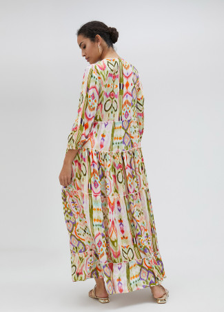 Robe longue imprimé ethnique