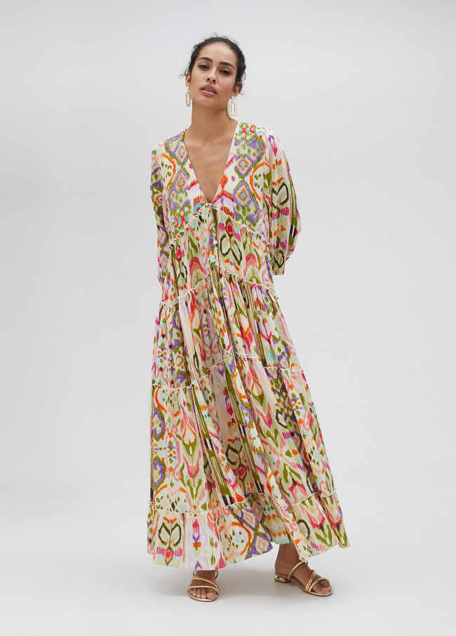 Long ethnic print dress