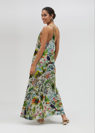Vestido largo estampado