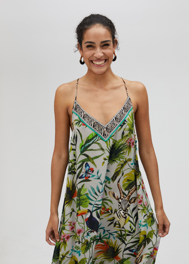 Vestido largo estampado