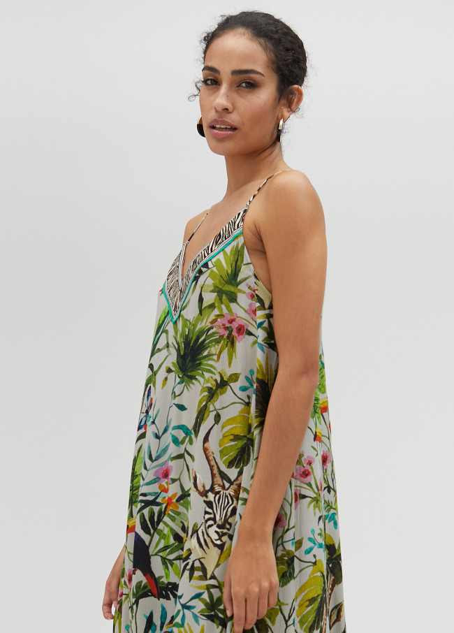 Vestido largo estampado