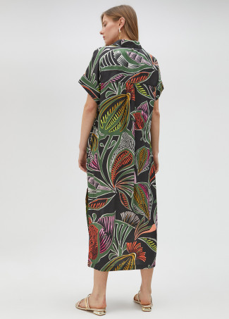 Vestito chemisier stampa tropicale