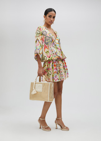 Vestido curto estampado