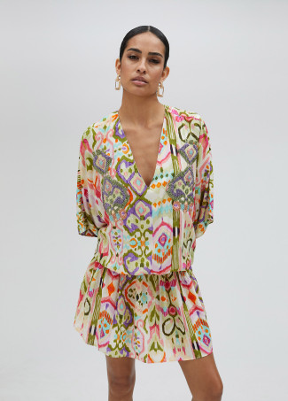 Vestido curto estampado
