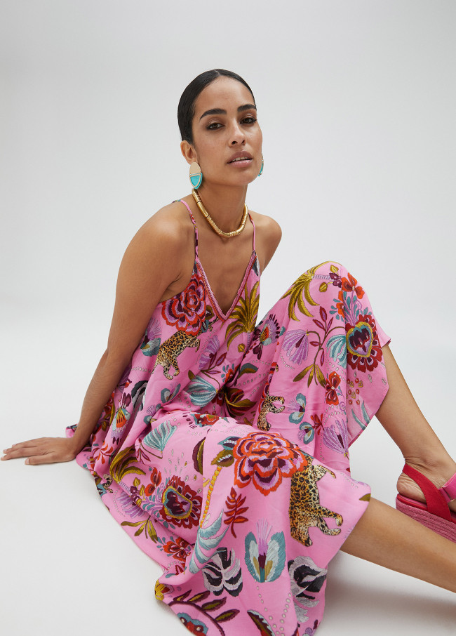 Vestido comprido estampado