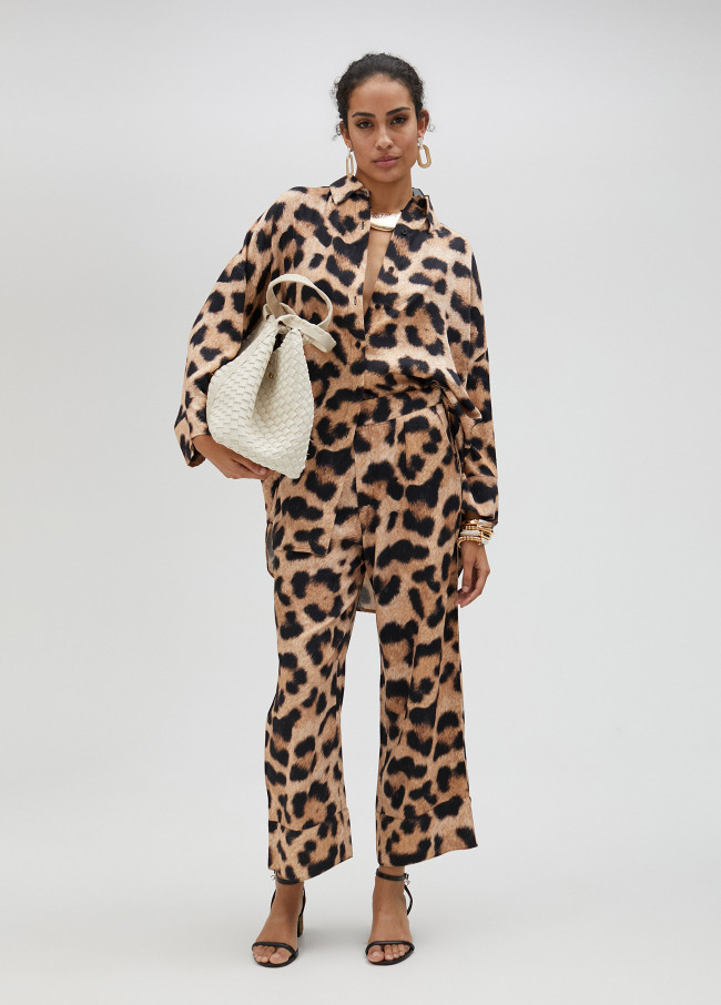 Palazzohose mit Animal Print