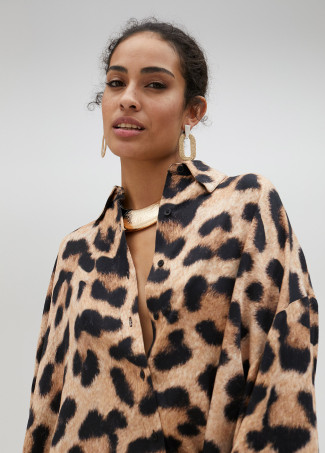 Maxi chemise léopard