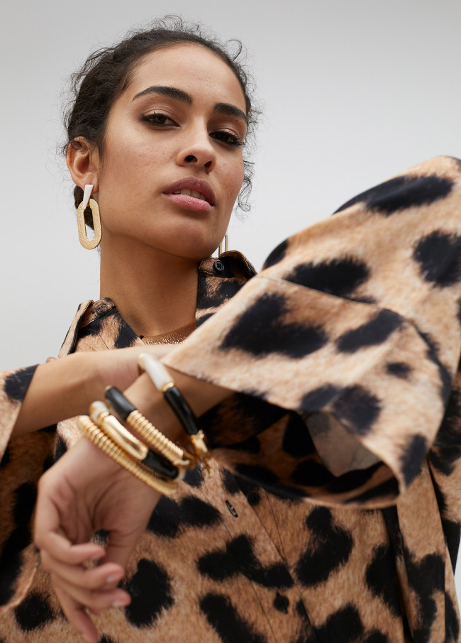 Maxi camicia leopardata