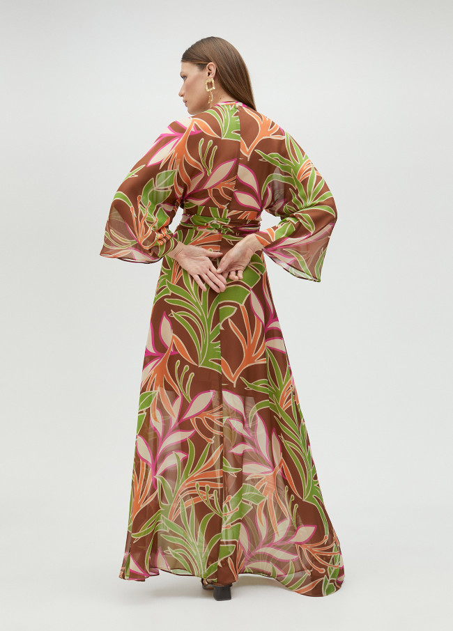 Vestido fluido com estampado floral