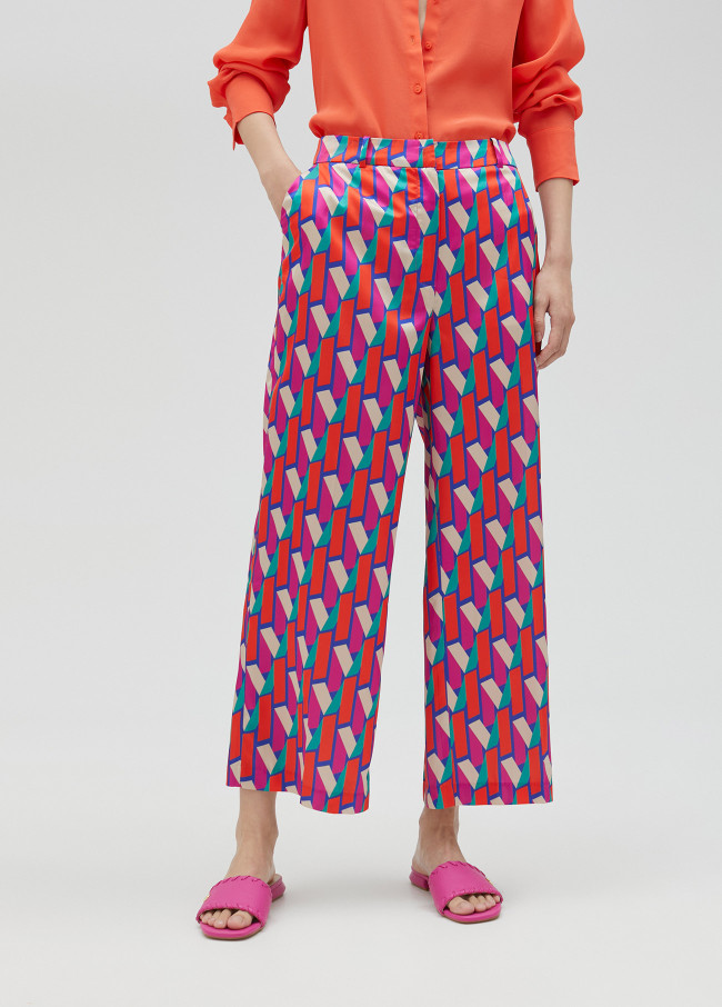 Pantalon palazzo logo multicolore