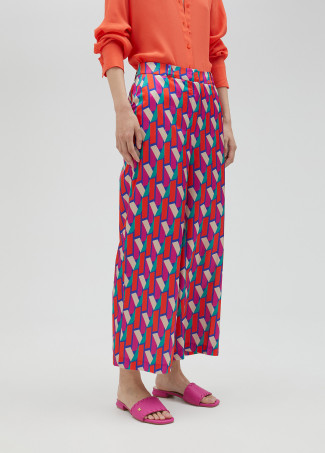 Pantaloni palazzo logo multicolore