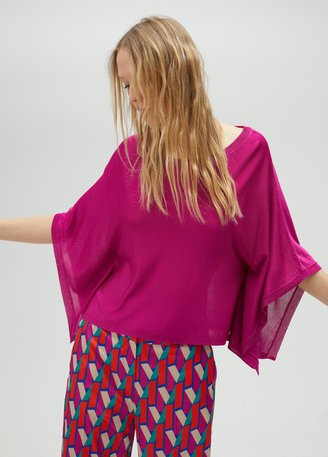 Pull en maille à manches cape