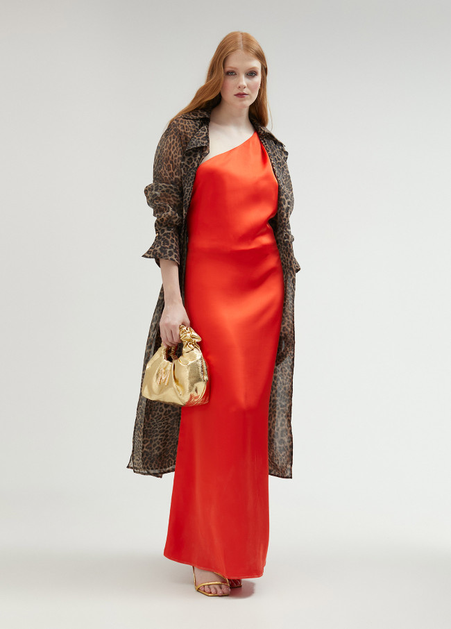 Trench organza com animal print