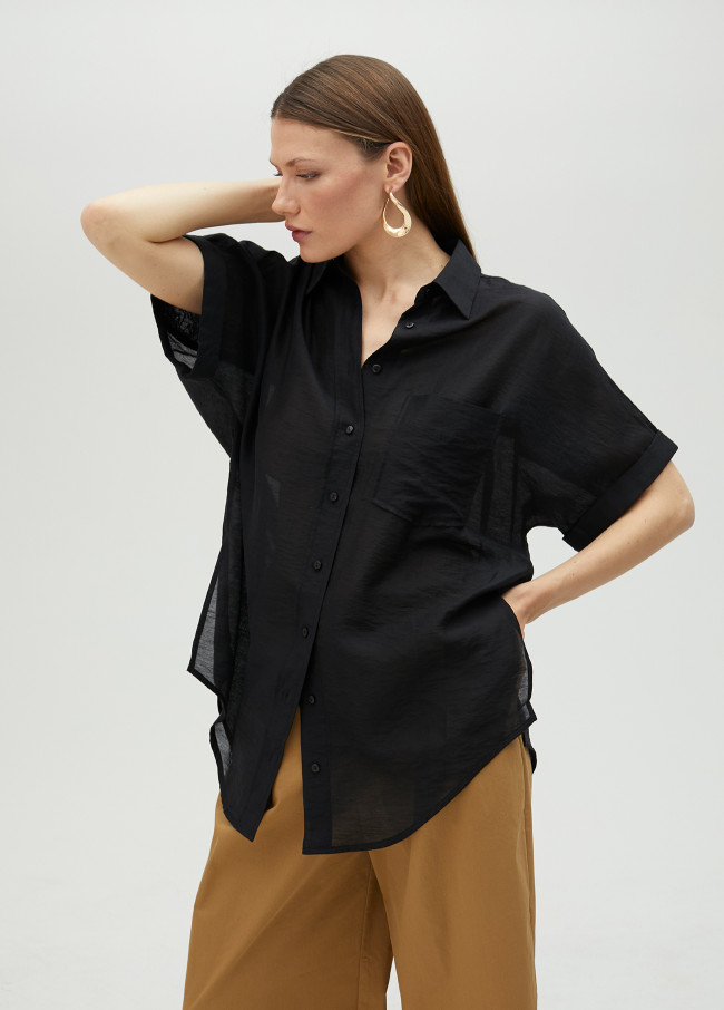 Chemise longue avec strass