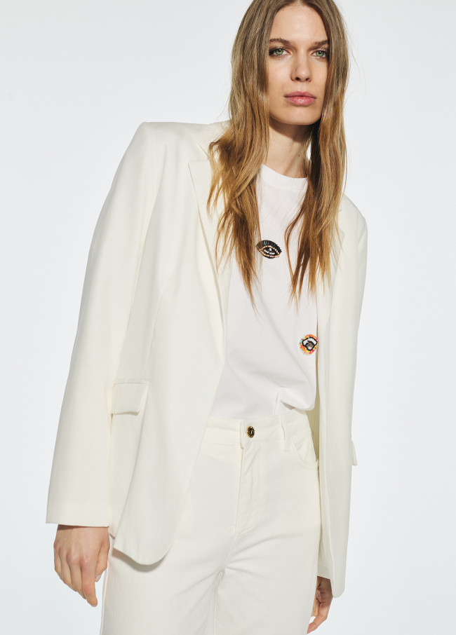 Blazer direito em tencel