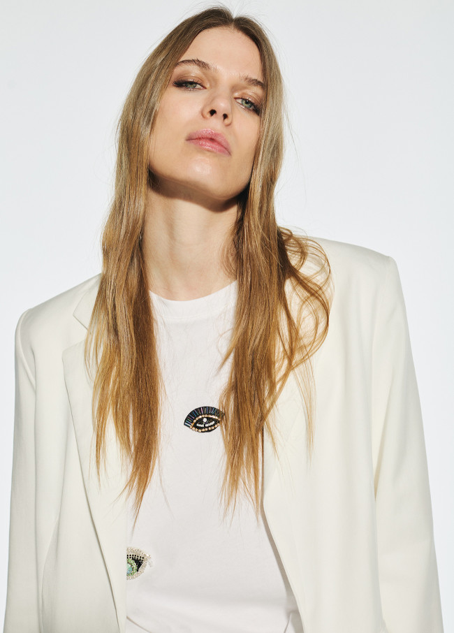 Blazer direito em tencel