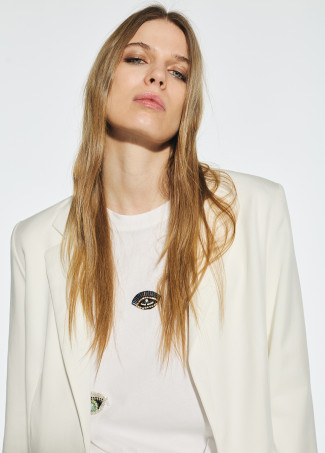 Blazer direito em tencel