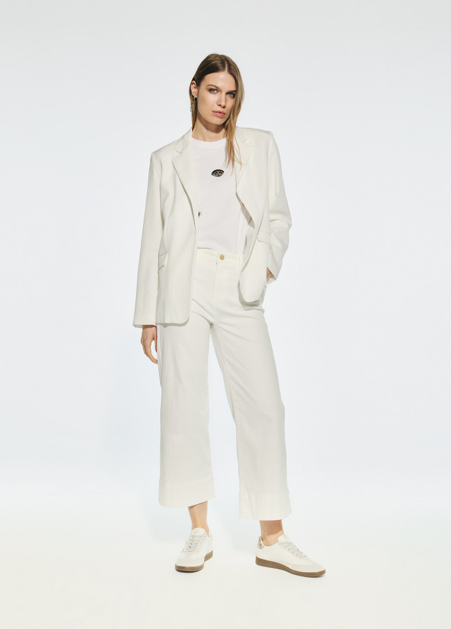 Blazer dritto tencel