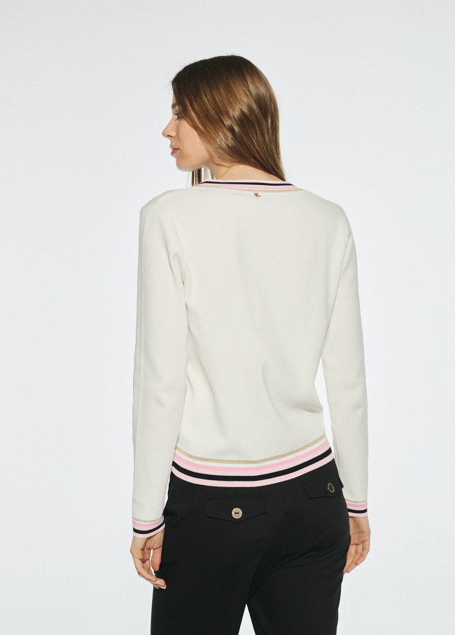 Sweater with coloured detail