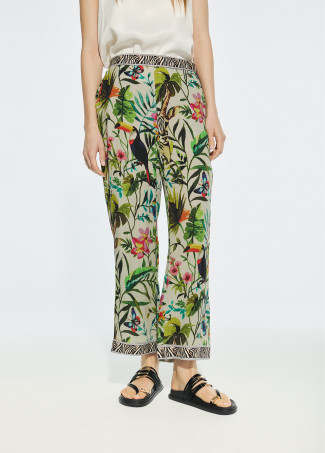 Lange Hose mit Dschungel-Print