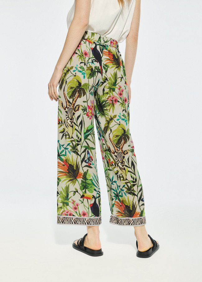 Lange Hose mit Dschungel-Print