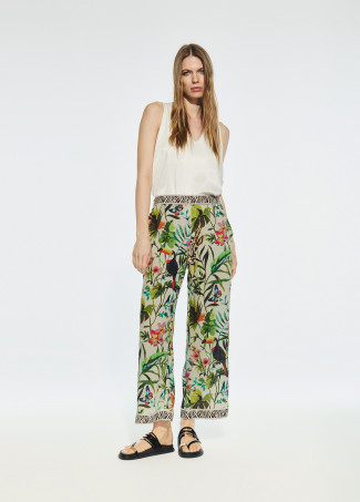 Lange Hose mit Dschungel-Print