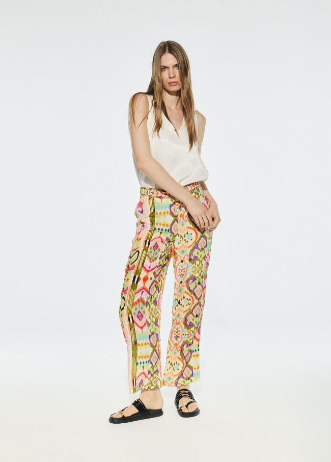 Pantaloni seta stampa culotte