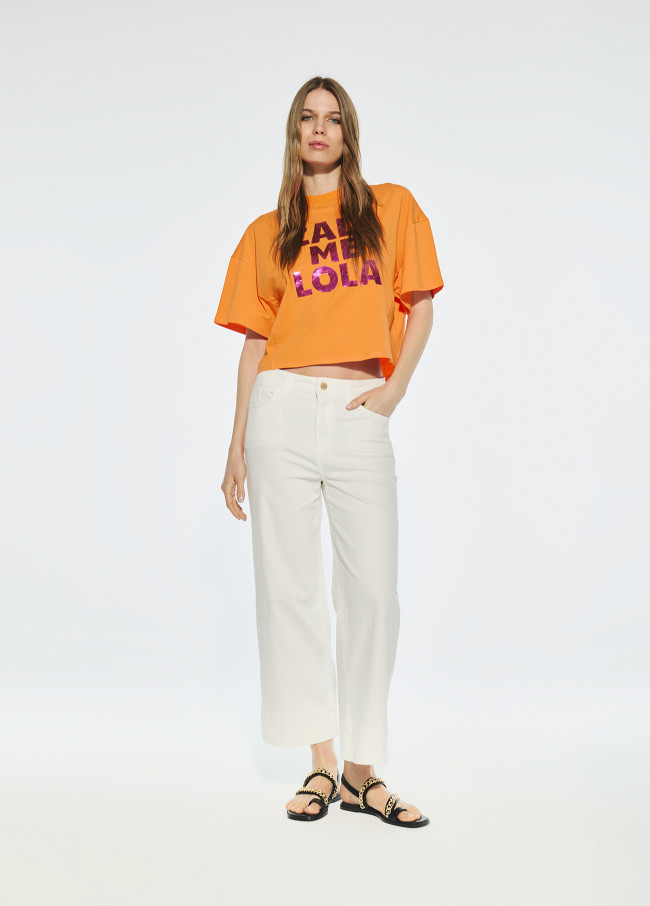 Camiseta cropped Lola