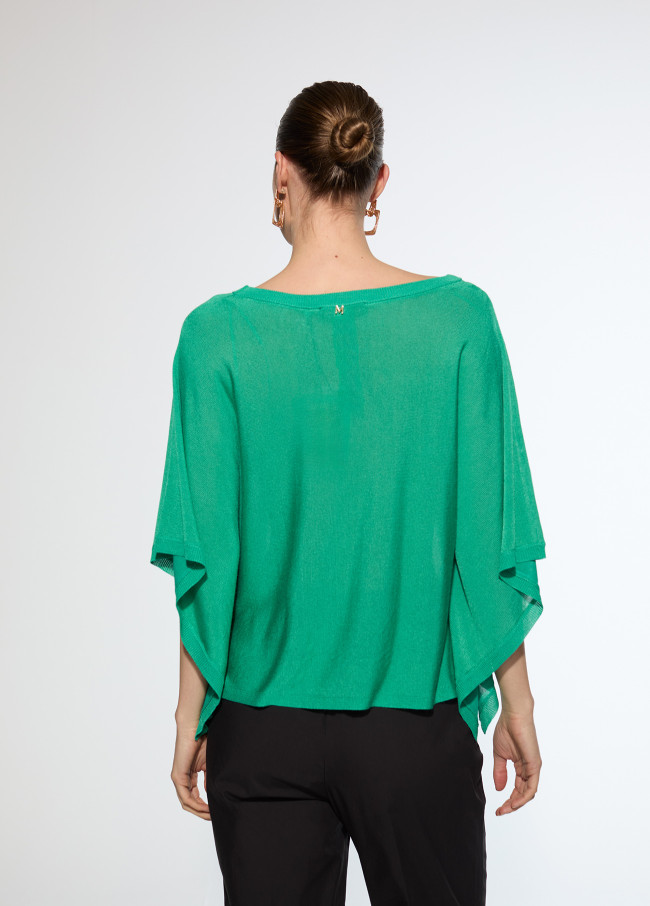 Camisola de malha com manga capa