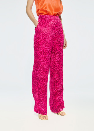 Pantaloni dritti stampa animalier