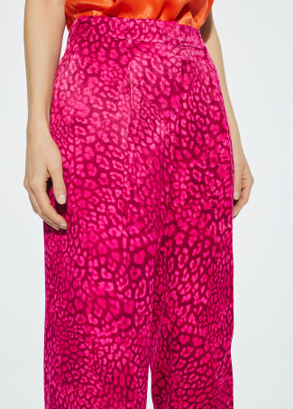 Pantaloni dritti stampa animalier