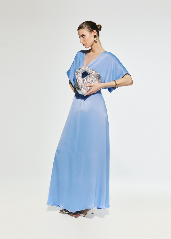 Long dress with draped waist