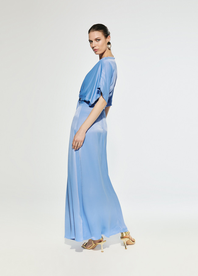 Long dress with draped waist