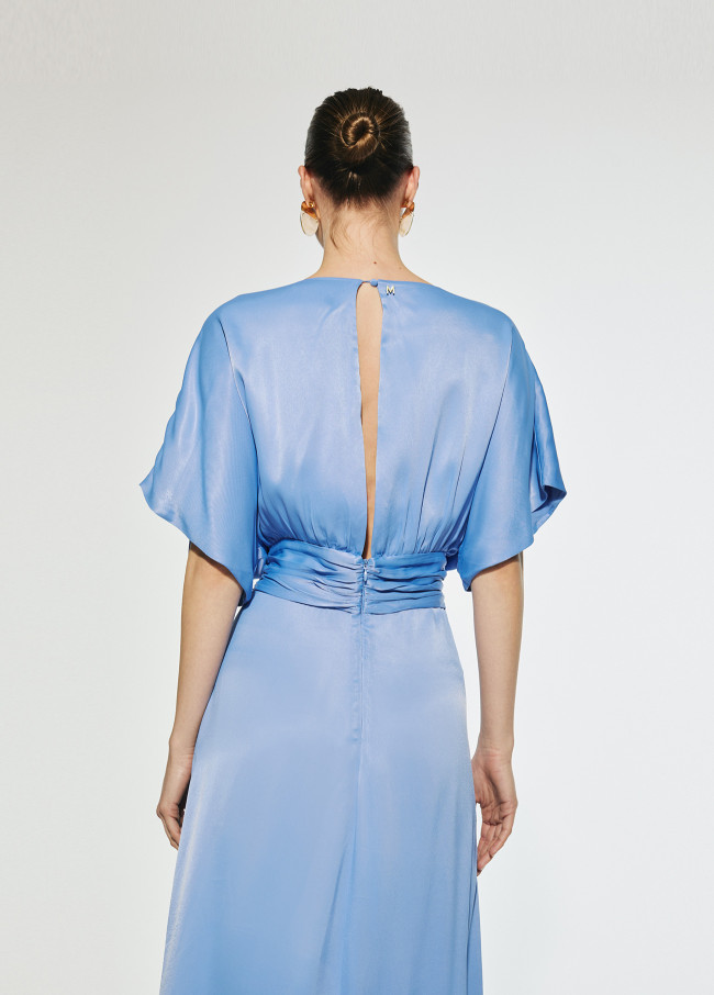 Vestito lungo con drappeggio in vita