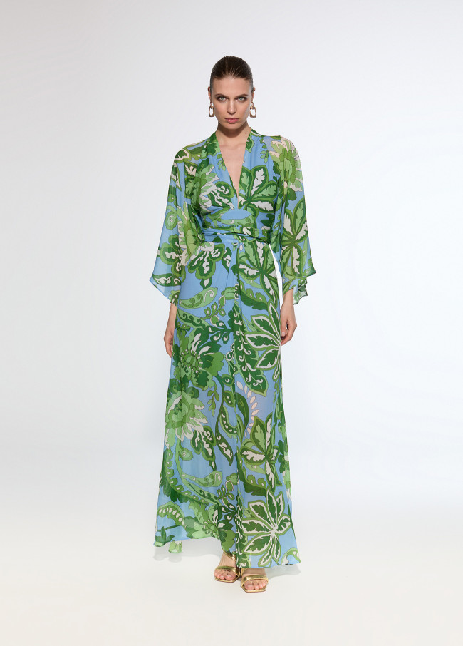 Vestido largo estampado