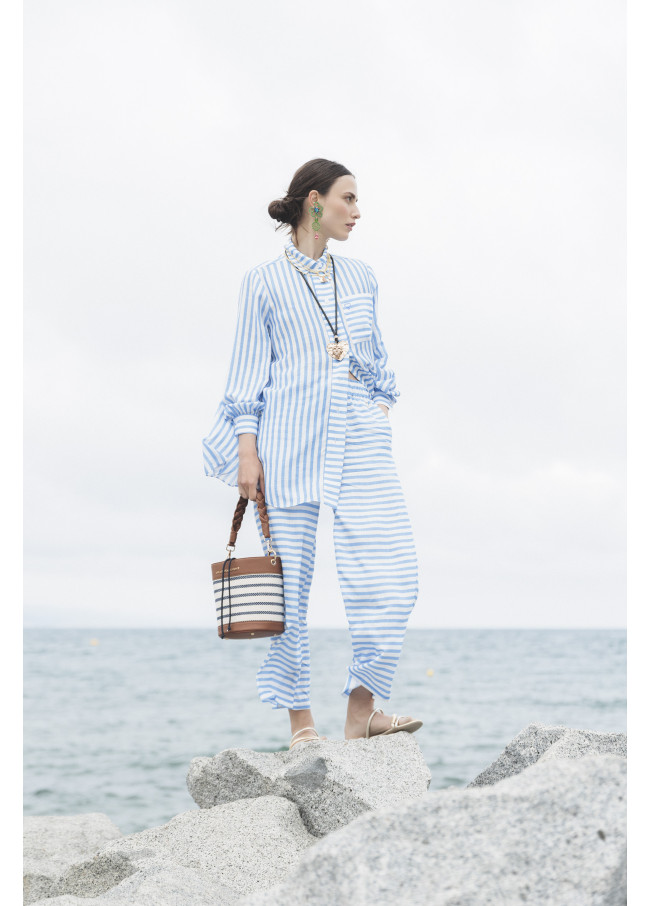 Two-way striped shirt
