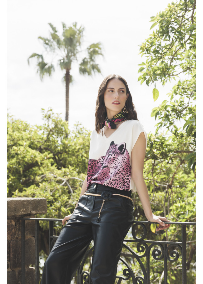 Camiseta estampado leopardos