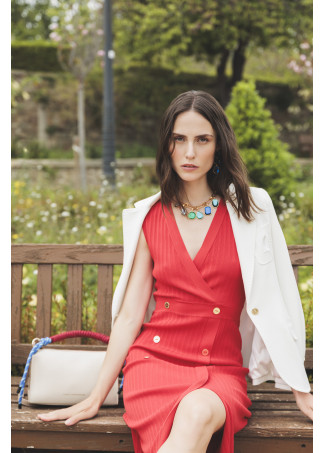 Robe rouge en maille