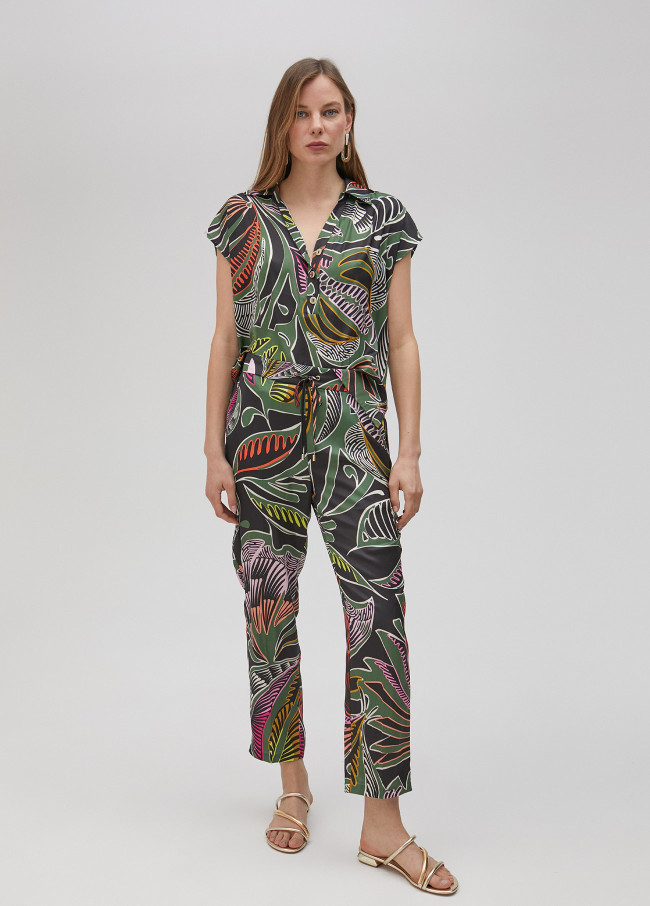 Calças jogger com estampado floral