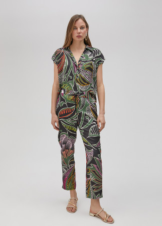 Pantaloni jogger stampa floreale